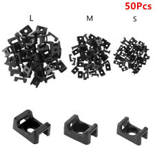 50 Nylon Hole Screw Cable Tie Mount Base Saddle Type Wire Holder Fixing Clips for sale  Shipping to South Africa