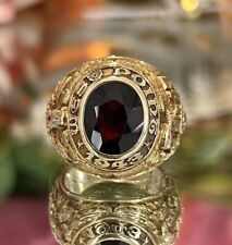 2.50Ct Oval Simulated Garnet West Point Military Ring In 14K Yellow Gold Plated for sale  Shipping to South Africa