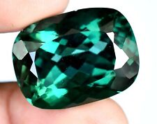 Verdelite Tourmaline 34.40 CT Certified FLAWLESS 23 mm Treated Cushion Gemstone, used for sale  Shipping to South Africa