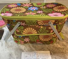 Picnic at Ascot Cooler Picnic Basket Insulated Floral Collapsible Flower  Tote for sale  Shipping to South Africa