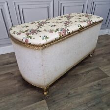 Retro Vintage Floral Lloyd Loom Trunk Linen Storage Blanket Box Chest Ottoman for sale  Shipping to South Africa
