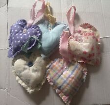 X5 Homemade Hanging Hearts From Pieces Patchwork Fabric - Chic Boho Home - Used for sale  Shipping to South Africa