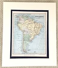 Zabytkowa mapa Ameryki Południowej Brazylia Boliwia Argentina Peru Alt Victorian 1884 na sprzedaż  Wysyłka do Poland