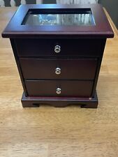 jewelry box cherry wood chest for sale  Anderson