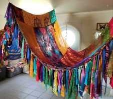 BOHO Vintage Sari de Seda Multicolor Patchwork Hippie Tenda Boho Decoração Glamping comprar usado  Enviando para Brazil