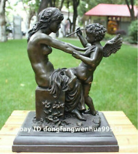 West art deco bronce mitología Afrodita Venus mujeres niña niño ángel Cupido estatua segunda mano  Embacar hacia Argentina