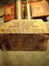 Jim Dandy #80 AUTOMATIC ALCOHOL BLOW TORCH VINTAGE WITH BOX AND INSTRUCTIONS for sale  Shipping to South Africa
