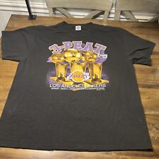 Camiseta Vintage Lakers NBA Finals Champs 3Peat Y2K 2002 Kobe Shaq Trophies GG, usado comprar usado  Enviando para Brazil
