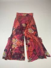 Pantalones Angelo Marani Patrón Floral Hojas Plumadas Pierna Ancha Talla 46 segunda mano  Embacar hacia Argentina