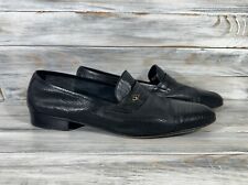 Moreschi 30270 Men's Black Perforated Skin Leather Loafers Made in Italy for sale  Shipping to South Africa