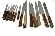 14 facas de aço inoxidável vintage Japão alças de madeira lâminas de tamanhos diferentes, usado comprar usado  Enviando para Brazil