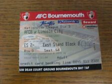 26/04/2003 BIGLIETTO: Bournemouth V Lincoln City (in Fiocco Foro, Penna segno sul fronte)., usato usato  Spedire a Italy