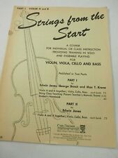 Cordas desde o início um curso para violino, viola, 1937 parte 1 violino A & B, usado comprar usado  Enviando para Brazil