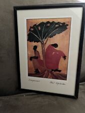 Paul Nzalamba Signed "Disagreement " African Art Print Matted Framed 7.25 X 5.25 for sale  Shipping to South Africa