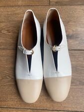 Heyraud France Elegant Beige White Leather toe cap ballerina pumps flats 7 40 for sale  Shipping to South Africa