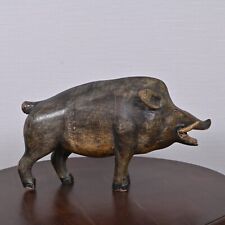 Estatueta de cabeça de porco vintage indiana de madeira desejada à mão estátua de porco arte decorativa de parede comprar usado  Enviando para Brazil