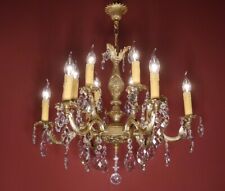 LUSTRE DE LATÃO CRISTAL LÂMPADA FRANCESA DECORAÇÃO PARA CASA BRONZE CLARO 12 comprar usado  Enviando para Brazil