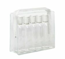 Used, 5 x 100ml PET Bottles with flip caps  + 1 x Clear Travel Bags Airport Approved for sale  DOVER