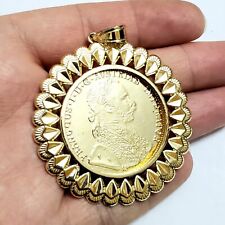 VINTAGE FRANZ JOSEPH DUCAT COIN BIG PENDANT GOLD TONE for sale  Shipping to South Africa