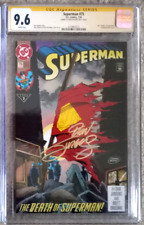 Superman #75  CGC 9.6 SS 1st Print Signed By Dan Jurgens!!! With Pin!! for sale  Shipping to South Africa