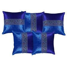 Conjunto de 5 capas de travesseiro de seda azul decoração de sofá estojo de almofada frete grátis comprar usado  Enviando para Brazil