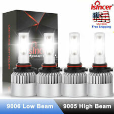 9005 9006 LED Headlights Kit Combo Bulbs 6500K High Low Beam Super White Bright for sale  Houston