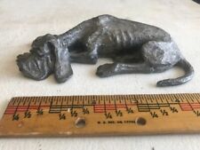 Vintage Hudson Pewter Sleeping Hound Dog Figurine Paperweight, used for sale  Shipping to South Africa