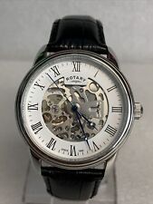 Rotary Men’s Analogue Automatic Skeleton Black Leather Strap Watch GS03095/21 for sale  Shipping to South Africa