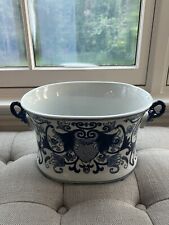 Usado, CACHEPOT/PLANTADOR/BANHO DE PÉS OVAL CHINOISERIE PORCELANA AZUL E BRANCA comprar usado  Enviando para Brazil