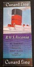 Folheto desdobrável Cunard Line RMS Ascania, usado comprar usado  Enviando para Brazil