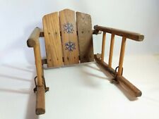 Antique Wooden Backrest and Rails | Part for Vintage Toboggan Sled , used for sale  Randolph