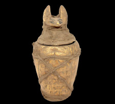 RARO ANTIGUO EGIPCIO ANTIGUO ANUBIS frasco canópico con símbolos jeroglíficos (A1+) segunda mano  Embacar hacia Argentina