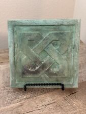 Celtic Knot Cement Wall Tile Block Green Square 6” Garden Art for sale  Shipping to South Africa