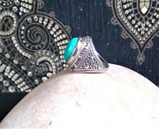 SOLID SILVER TURQUOISE RING for sale  NOTTINGHAM
