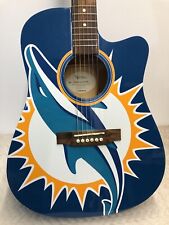 Guitarra acústica Miami Dolphins genuína licenciada pela NFL por Woodrow comprar usado  Enviando para Brazil