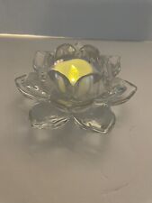 Hermoso portavelas de cristal flor de loto para luz de té, usado segunda mano  Embacar hacia Argentina