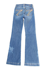 Jeans feminino Dojo 7 For All Mankind alargamento desgastado perna larga 25x34 novo sem etiquetas comprar usado  Enviando para Brazil