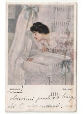 Usado, 1926 Arte En Tarjeta Postal - Rob. Schiff - Mamá Bebé Antigua Cuna segunda mano  Embacar hacia Argentina