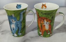 Pair cat mugs for sale  MATLOCK