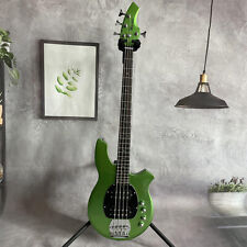 Baixo elétrico corpo verde 4 cordas preto traste e pickguard peças cromadas comprar usado  Enviando para Brazil