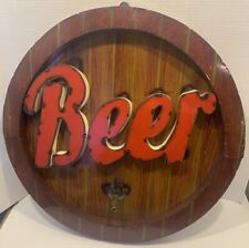 Barril de cerveja de metal 23,5" com placa de torneira - Design de madeira rústica - Decoração de bar de caverna de homem, usado comprar usado  Enviando para Brazil