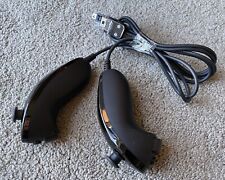 Official Nintendo Wii Nunchuck Controller Black x 2 for sale  Shipping to South Africa