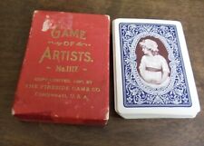 Antique Game of Artists 1897 Deck, Playing Cards, No.1117, FIRESIDE GAME CO, used for sale  Canada