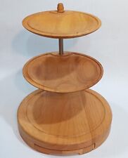 3 Tier Wooden Cheese Serving Tray Rack With 3pc Knife Drawer for sale  Shipping to South Africa