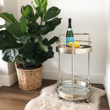 Ex Display Champagne/Silver Round Small  Drinks Trolley | Home | Bar Furniture, used for sale  Shipping to South Africa