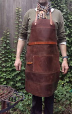 Used, Woodwork Decent Real Leather Brown Back Strap Apron 100% Cow Butcher for sale  Shipping to South Africa