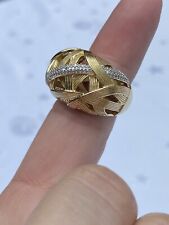 Dweck Diamonds Gold Vermeil on Sterling Silver 1/3 ctw Genuine Diamond Dome Ring, used for sale  Shipping to South Africa