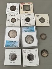 Colección de monedas de plata antiguas de Canadá y Terranova (11 monedas), usado segunda mano  Embacar hacia Argentina