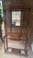 Antique Wooden Hall/Coat Stand With Mirror & Drawer, used for sale  CLACTON-ON-SEA