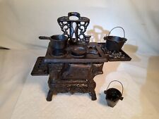 Crescent stove, miniture, salesman model, cast iron, has pots & stove lids, coal for sale  Shipping to South Africa